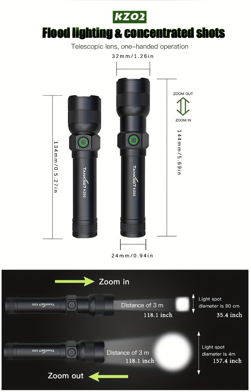 Mini LED Flashlight 18650 Rechargeable Battery | Adjustable Focus & Brightness Zoomable Compact Torch | Textured Grip for Camping Fishing Hiking Outdoor Adventures & Emergency - product image 8