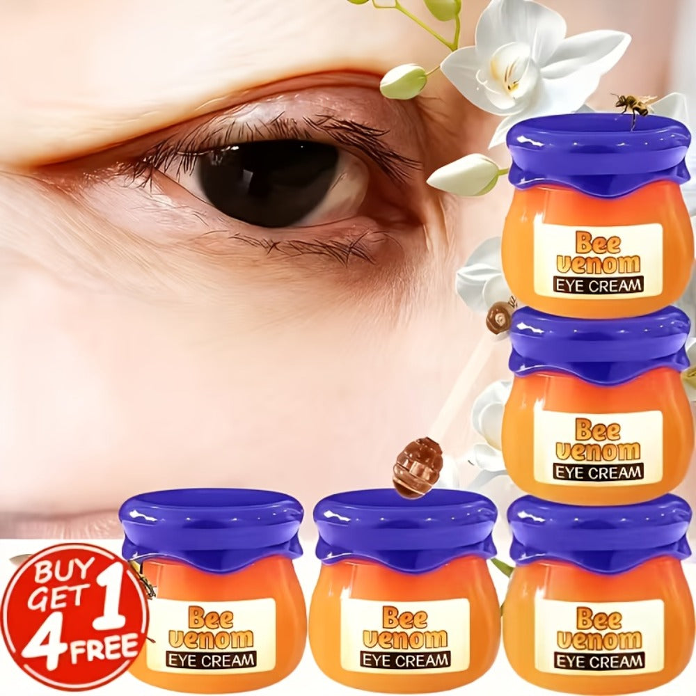 Bee Venom Eye Cream 5 Pack Instant Lifting Firming Anti-Aging Under Eye Treatment - Dark Circles Puffy Eyes Eye Bags Wrinkles Antioxidant Formula for Women All Skin Types - product image