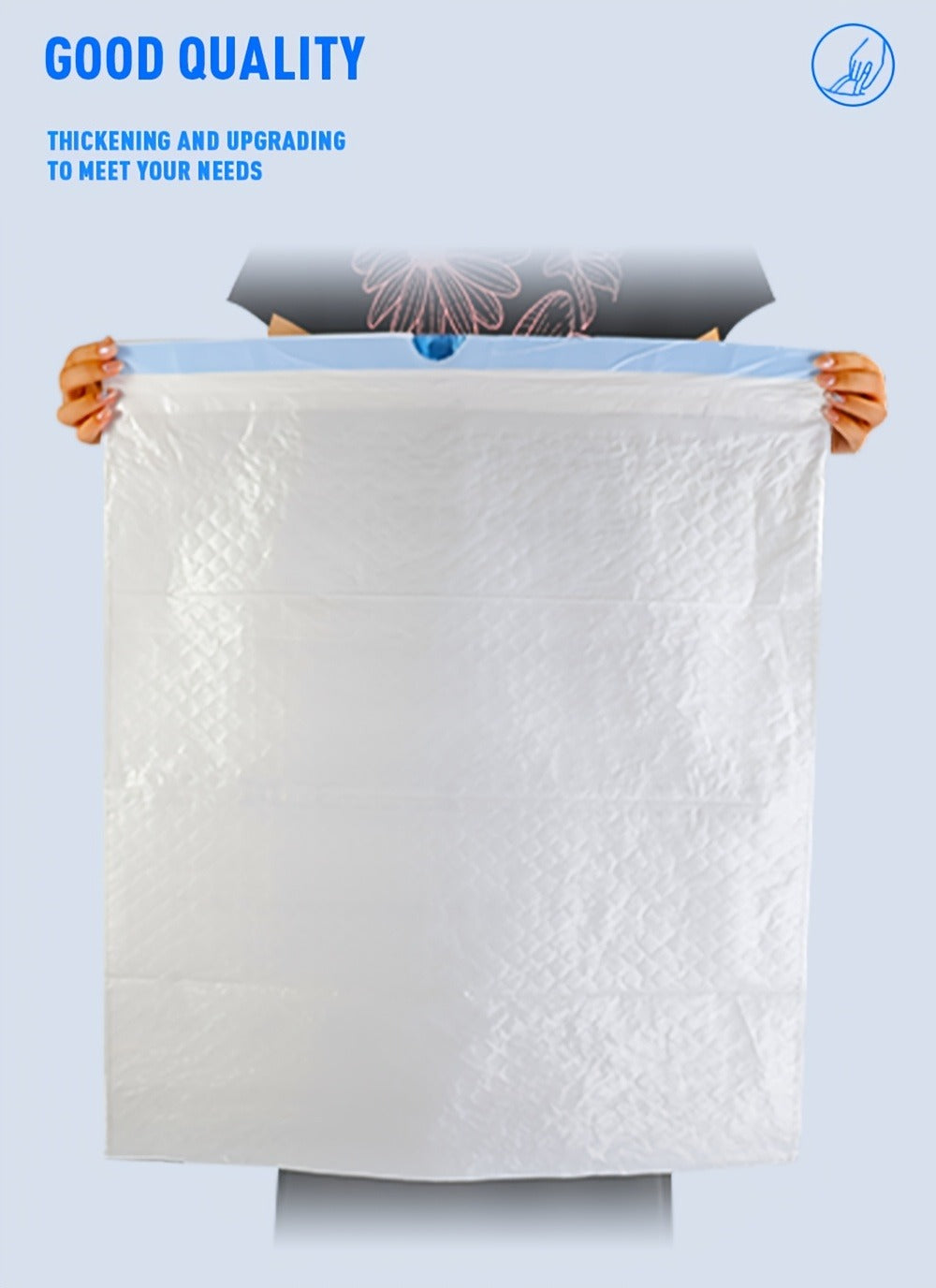 Drawstring Trash Bags 13 Gallon, 150 Count Tall Kitchen Garbage Bags, Puncture & Tear Resistant, Odor Eliminator Technology, Lemon Mint Fresh Scent, Disposable Drawstring Waste Bag - product image 16