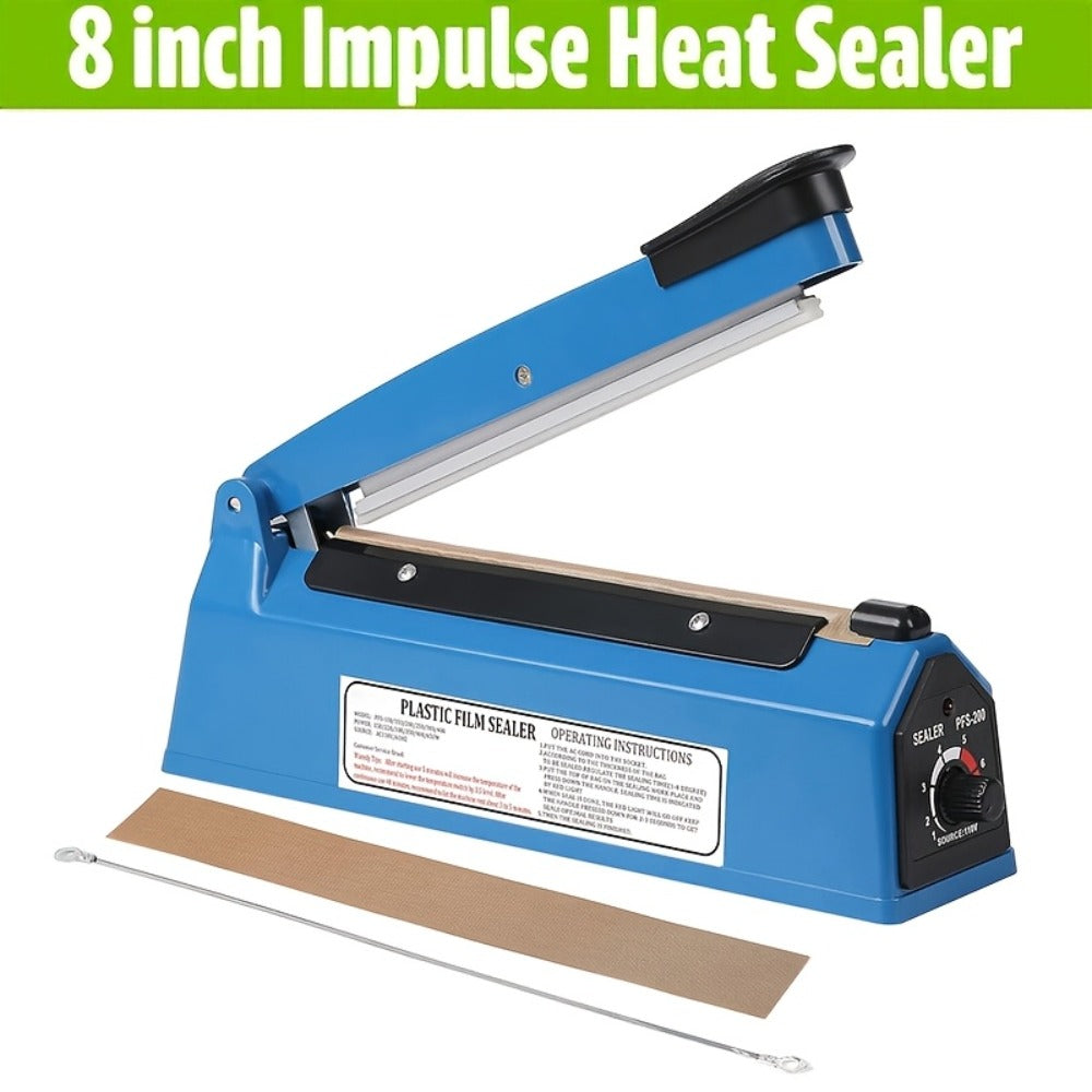 Impulse Heat Sealer 8" & 12" | Adjustable Temperature Poly Bag Sealing Machine for Plastic, Mylar, PE & PP Bags – Portable Manual Heat Sealer for Home, Restaurant, Retail & Food St - product image 3