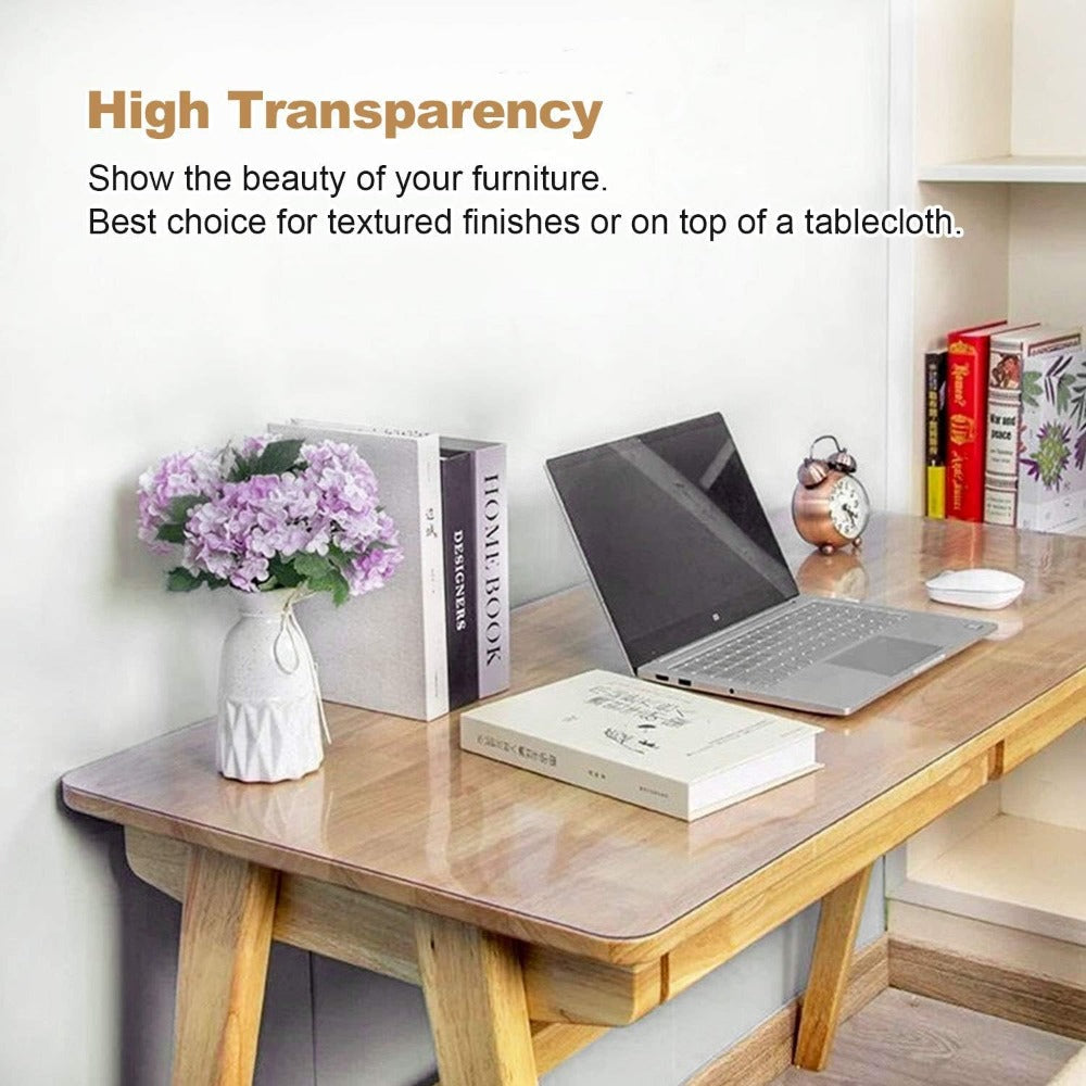 Clear PVC Tablecloth Table Protector 1.5mm Thick Transparent Table Cover Heat Resistant Scratch Resistant Waterproof Desk Mat for Dining Table Home Office Restaurant Coffee Table M - product image 48