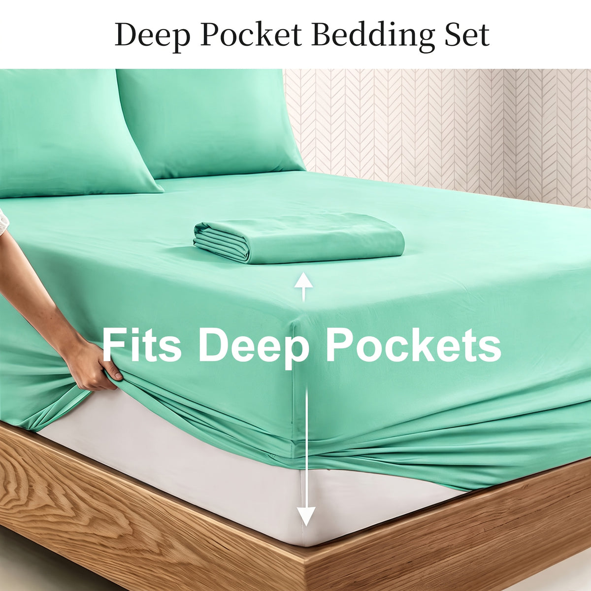 Deep Pocket Bed Sheet Set, Soft Brushed Fabric, Breathable All Season, Easy Care Kids Bedding, Great Christmas & Halloween Gift for Kids, Bedroom Dorm Use - product image