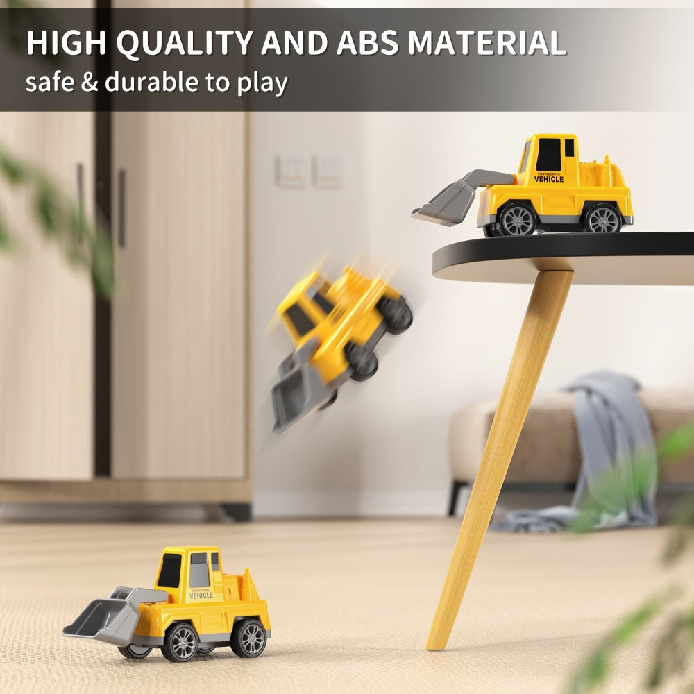 Construction Carrier Truck Toy Set for Kids Ages 3-7 | Large Transport Truck with 4 Mini Engineering Vehicles Excavator Crane Cement Mixer Bulldozer Friction - product image 6