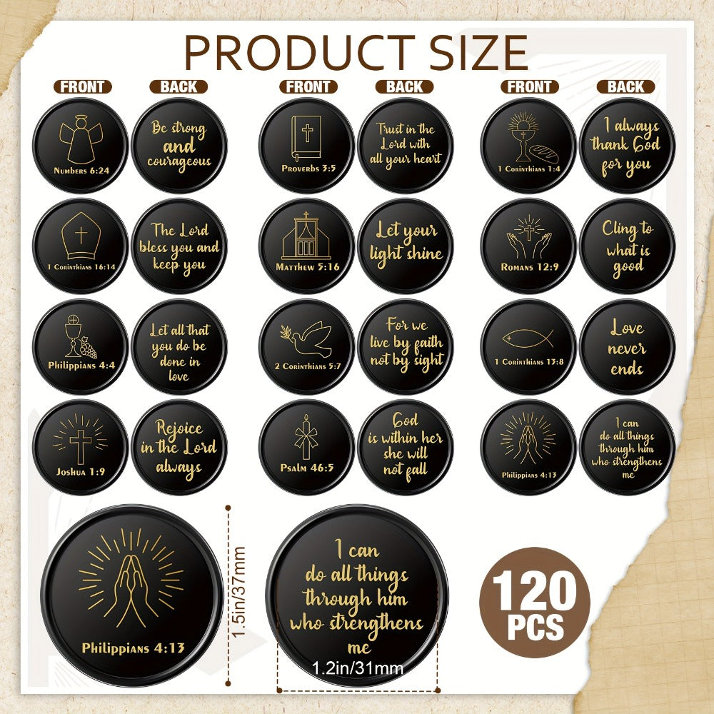 Christian Scripture Token Gifts for Church Events, Sunday School Prizes, VBS Rewards, Baptism, Easter Basket Fillers & Religious Party Favors – Bible Verse Coins Bulk 120 Pack