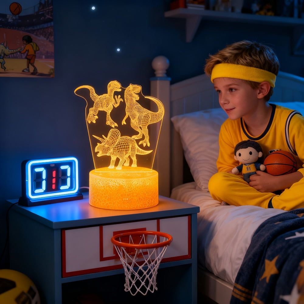 3D Holographic Dinosaur Night Lamp 16 Color Changing T-Rex LED Bedside Lamp Remote Touch Control Adjustable Brightness Kids Room Decor Gift Boys Girls Jurassic - product image 6