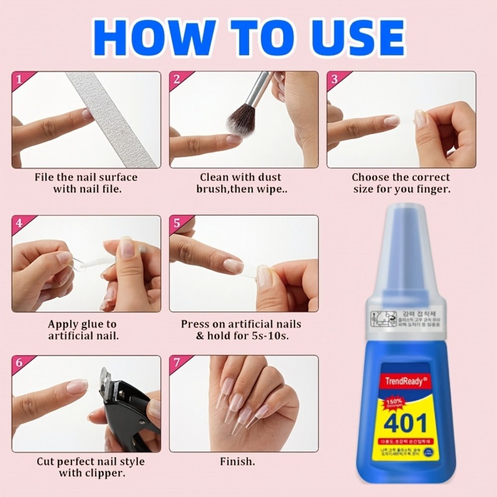 Waterproof Nail Adhesive Tabs with Nail Stickers 0.85oz Dropper Tip Bottle - Extra Strong Alcohol-Free Quick Release Long Wearing Salon Formula for Press On Nails & Nail Art Women  - product image 12