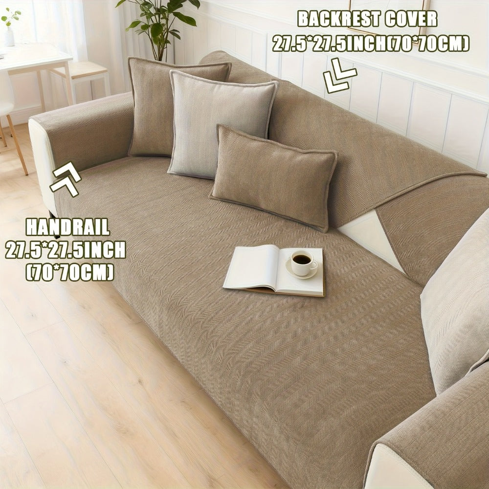 Chenille Ribbed Sofa Cover - Pet Friendly Non-Slip Machine Washable Soft Stretch Slipcover for 1-4 Seater Sectional Sofa Living Room Bedroom Office, 9 Colors - product image 61
