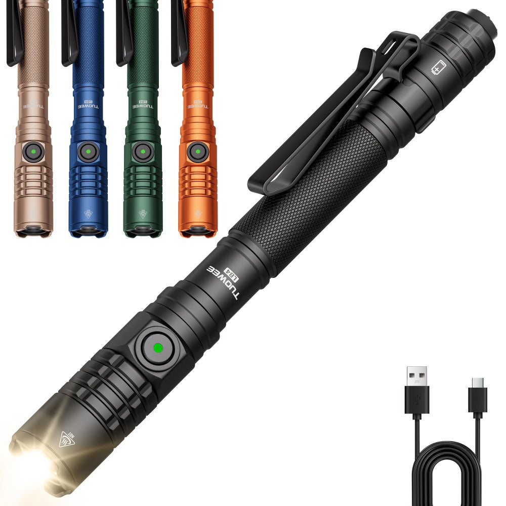 Tactical Penlight 1200 Lumen EDC Flashlight | High-Brightness Torch with Tail Switch Multi-Mode | Slim Pocket Light for Everyday Carry, Camping, Outdoor Activities & Work Lighting - product image