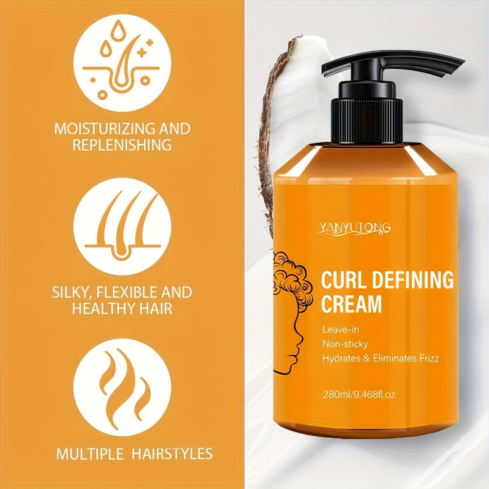 Moroccan Argan Oil Curl Defining Cream 280ml — Moisturizing Frizz Control Curl Definer for Wavy Coily & Permed Hair, Long-Lasting Volume, Glycerin Formula, No Crunch, Women & Men - product image 3