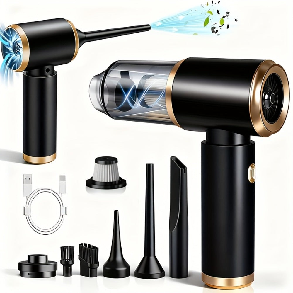 2-in-1 Handheld Vacuum Blower USB Rechargeable Cordless Mini Vacuum Cleaner Blow Suction Mode with Filter Dust Cup for Home Car Office Keyboard Lightweight - product image 13