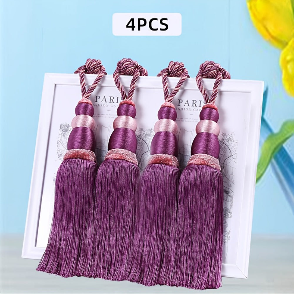 Curtain Tiebacks with Ball Tassels 4-Pack Silk Rope Curtain Ties Decorative Holdbacks for Window Dressing Home Decor - product image 12