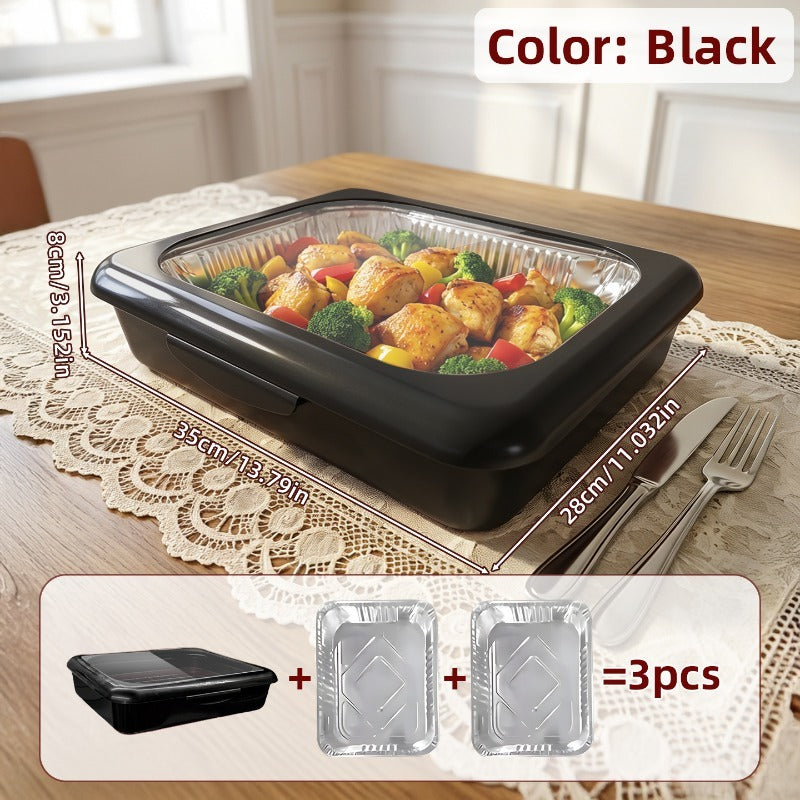 Aluminum Foil Insulated Food Tray Set 2-in-1 Reusable Stand with 2 Disposable Foil Trays for Potluck Picnic BBQ Party Outdoor Gatherings Thanksgiving Christmas - 1 Tray + 2 Foil Tr - product image 26