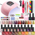 Gel Nail Polish Kit with UV LED Lamp 20 Colors Red & Pink Shades - All-in-One Soak-Off Starter Set with Base Coat Top Coat for DIY Home Salon Manicure, Gift for Women - product image 14