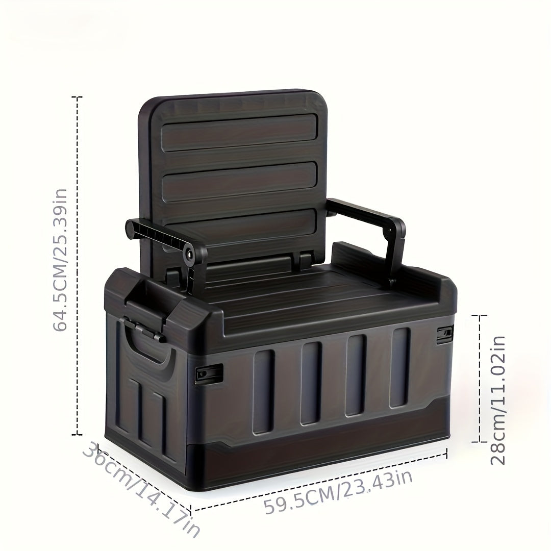 Foldable Outdoor Fishing Seat, Lightweight Ergonomic Design for Hiking, Travel, Car Trips & Outdoor Adventures, Optional Waterproof Bag Included – Portable Camping Stool with Backrest & Storage Compartments