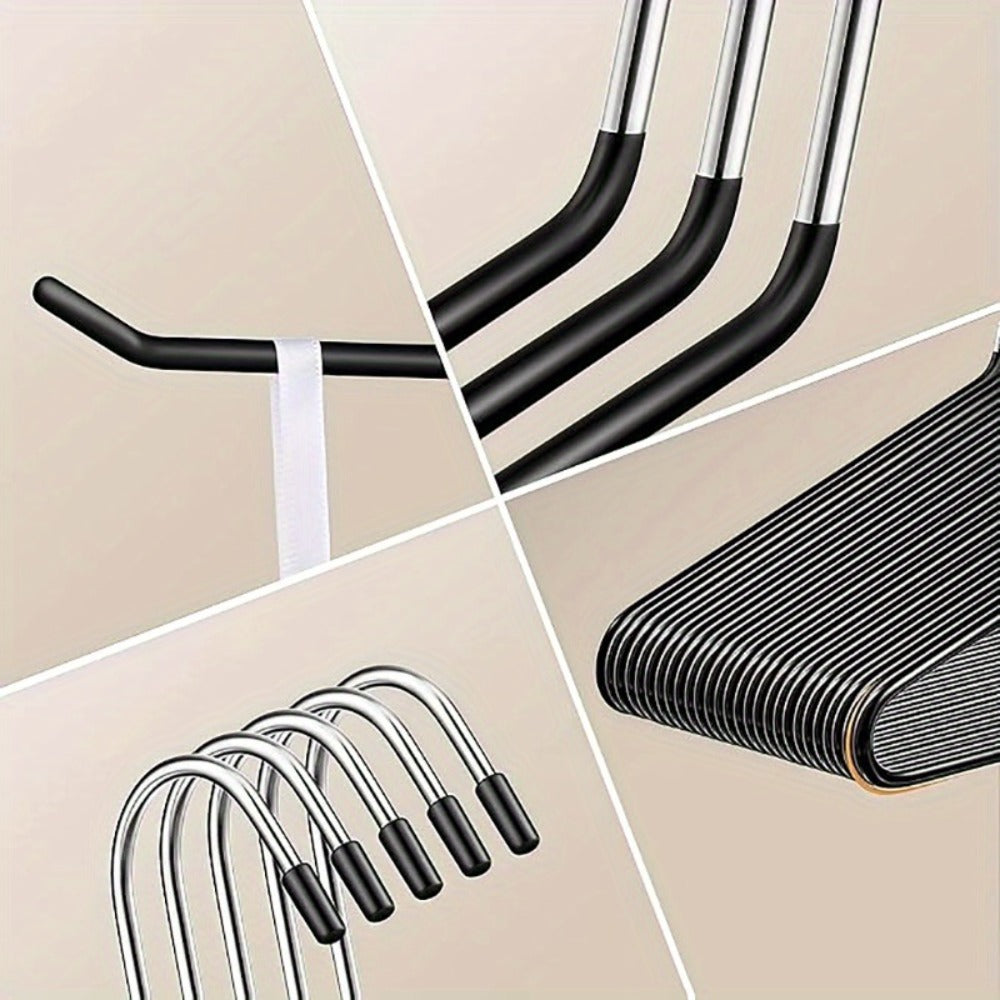 Pants Hangers Metal Open Leg Non-Slip - Heavy Duty Trouser Jeans Hanger for Wardrobe, Space Saving, Black or White, 10/20/30/50pcs - product image 17