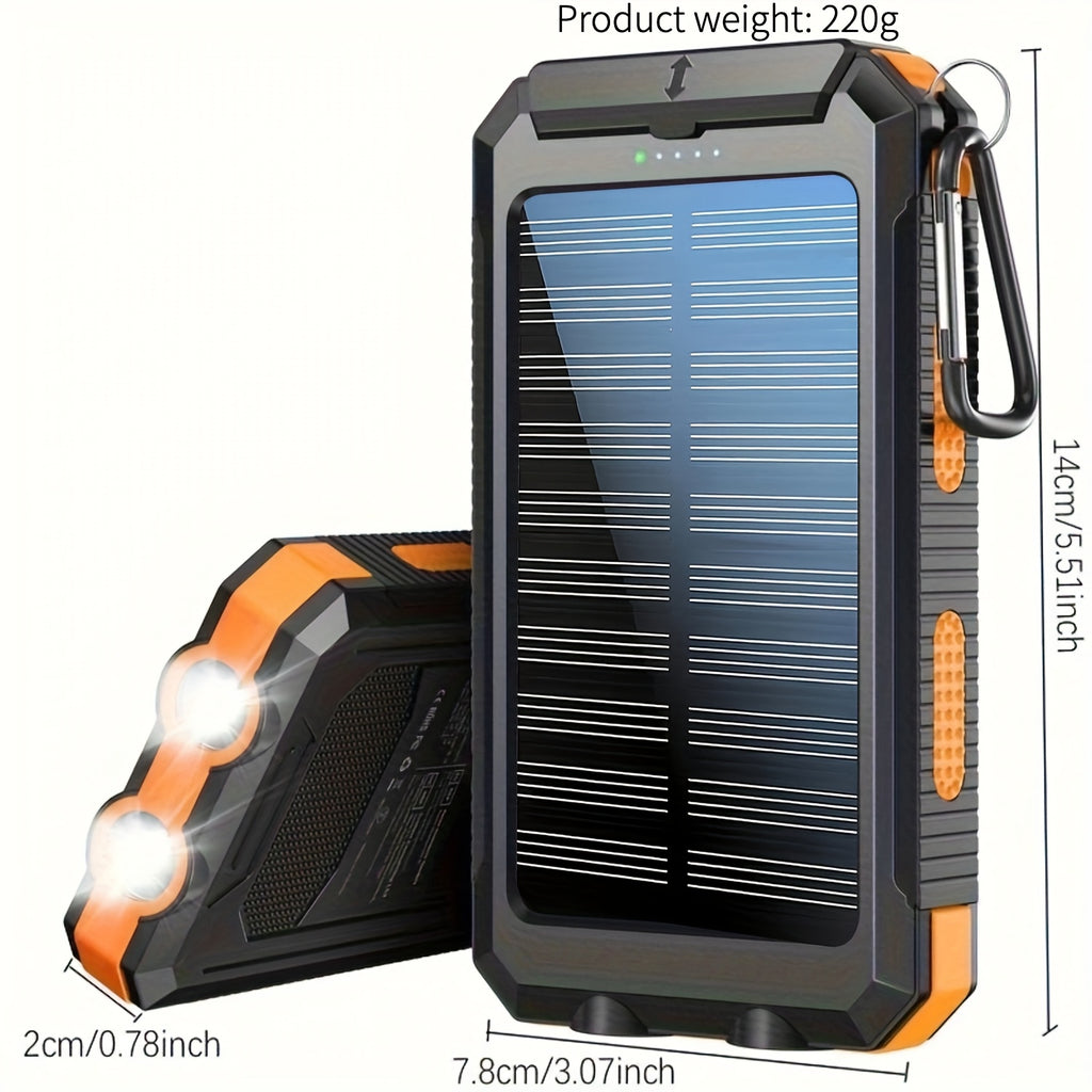 2pcs Solar Charger 20000Mah, 40000Mah, Portable Dual USB Output Solar Charging Panel, Fast Charging External Battery Pack, Built-In LED Flashlight Emergency - product image 8