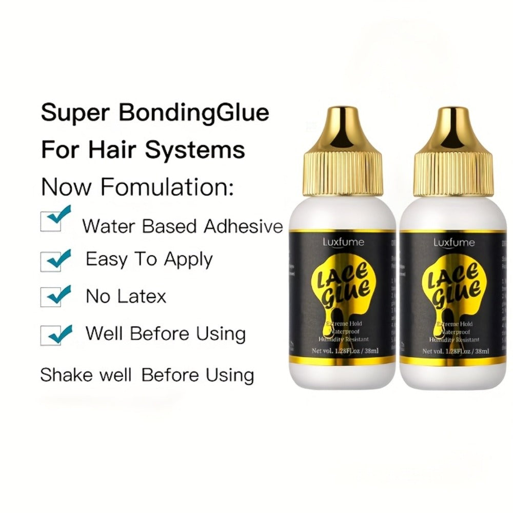 Lace Glue for Wigs Strong Hold Invisible Bonding Adhesive Waterproof Extreme Hold Fast Drying Lace Front Wig Glue for Daily Wear Styling 2pcs Set - product image 13