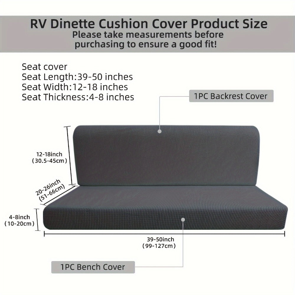 RV Dinette Cushion Covers 4 Pack Stretch Jacquard Sofa Seat Backrest Slipcovers Machine Washable Anti-Pet Hair for RV Camper Van Car Bench Travel Furniture Protection - product image 4