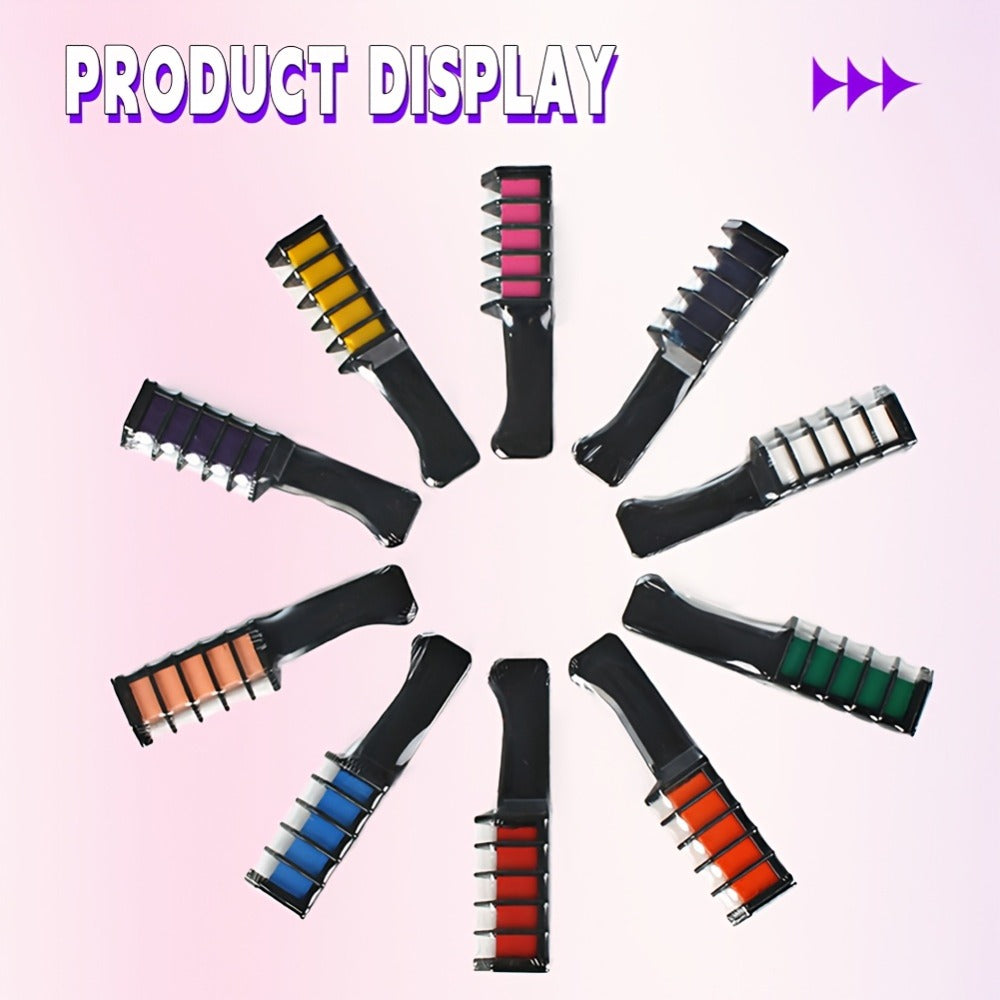Temporary Hair Chalk Comb Set 14 Colors — Washable Hair Color Sticks with Plant-Based Squalane & Glycerin, Vibrant Streaks for Parties, Halloween, Festivals & Cosplay, Safe for All - product image 11