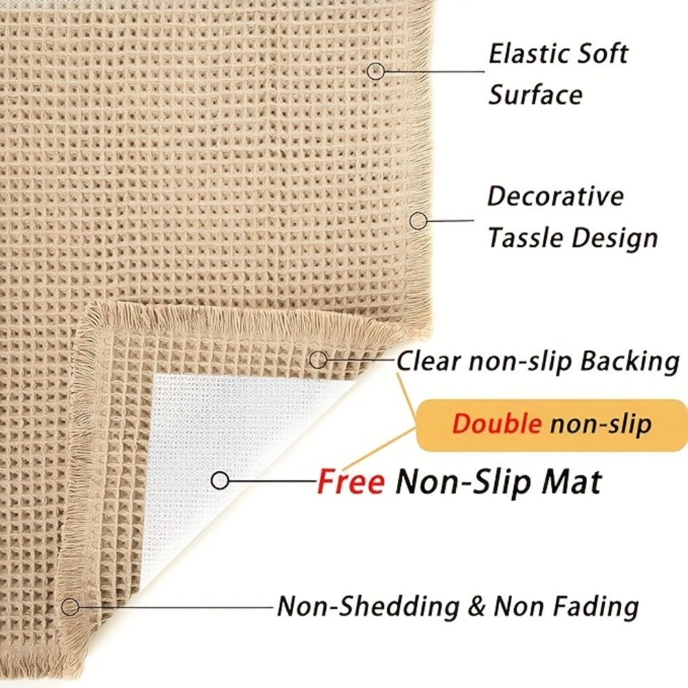 Non-Slip Bath Mat with Tassels Super Absorbent Ultra Soft Machine Washable Bathroom Rug with Anti-Skid Backing 2 Sizes - product image 10