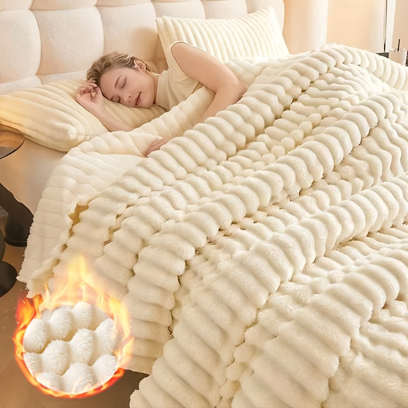 Reversible Faux Rabbit Hair Blanket – Thickened Soft Thermal Throw for Bed, Nap, Office & Camping, All Season, 4 Colors, 5 Sizes - product image 27