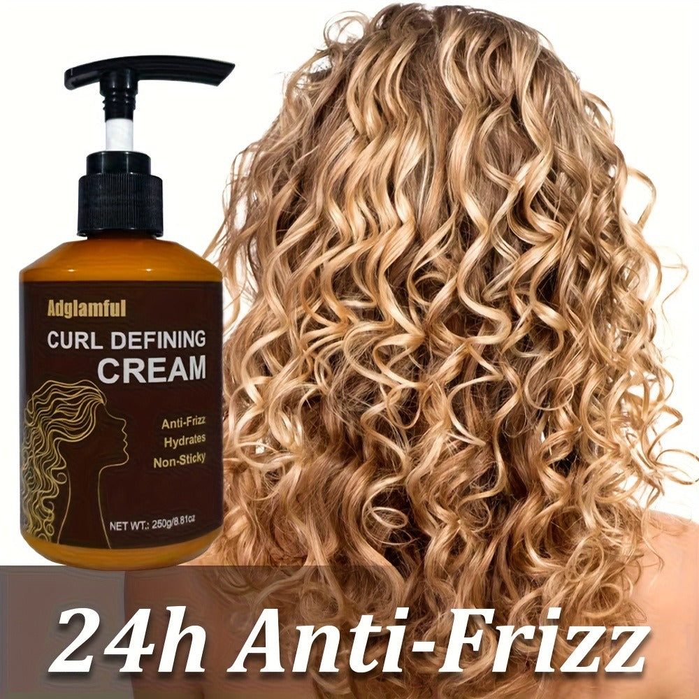 24-Hour Hold Curl Defining Cream for Wavy Curly & Coily Hair — No-Rinse Leave-In Frizz Control Styler, Lightweight Non-Greasy 3-Minute Quick Curl Definition for Women & Men All Cur - product image