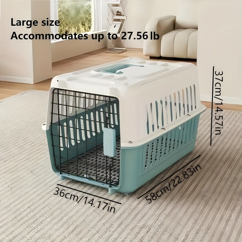 & FAA Certified Dog Cat Travel Crate, Breathable Portable Pet Carrier Box with Buckle Closure & Easy Assembly for Airplane Cabin Transport, 3 Colors 2 Sizes | Airline Approved Pet Carrier