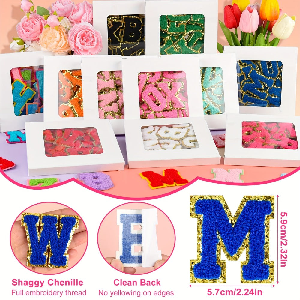 Embroidered Alphabet Applique Stickers for Clothes Bags Hats Phone Cases, DIY Craft Personalized Patch Set Gift for Teens & Kids – Chenille Letter Patches Self - product image 4
