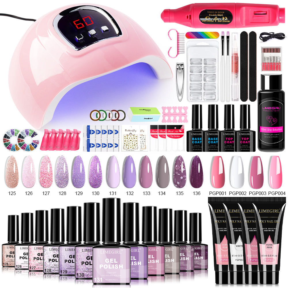 Gel Nail Polish Kit with UV Lamp & Electric Nail Drill - 12 Colors Gel Polish Set, Poly Extension Gel, Top & Base Coat, Glitter Nail Art Complete Starter Set for Home Salon, Beginn - product image 31