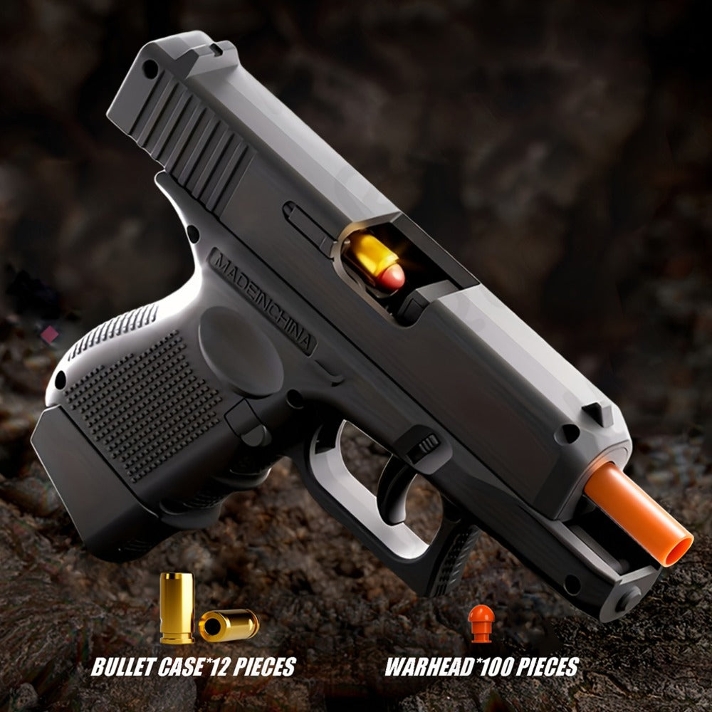 Soft Bullet Toy Gun Pistol with 100 Bullets, 12 Shells & 2 Magazines | Foam Blaster with Shell Ejecting, Outdoor Sports Shooting Game for Boys, Birthday - product image 5