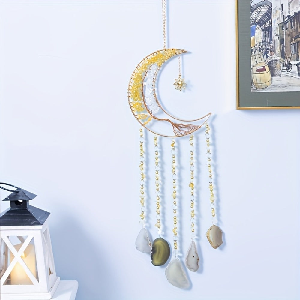 Dreamcatcher Moon Suncatcher Wall Hanging – Handmade Boho Wind Chime Pendant for Indoor Outdoor Garden, Courtyard & Party Decor – Christmas & Birthday Gift - product image 26