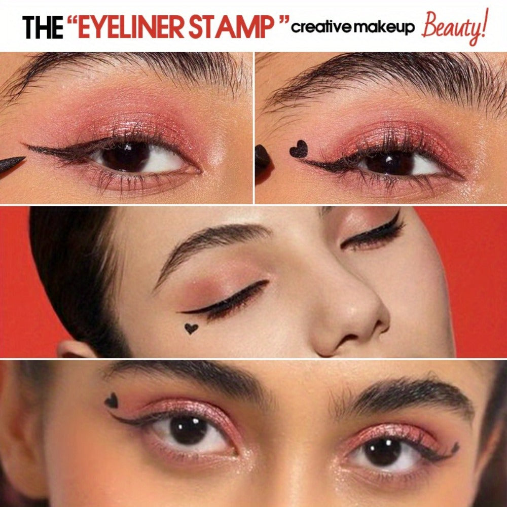 Winged Eyeliner Stamp Pen Set Double-Ended 8 Wing Styles Waterproof Quick-Dry Liquid Liner Kit for Beginners Red Black Cat Eye Makeup Tool Symmetrical Flick - product image 4