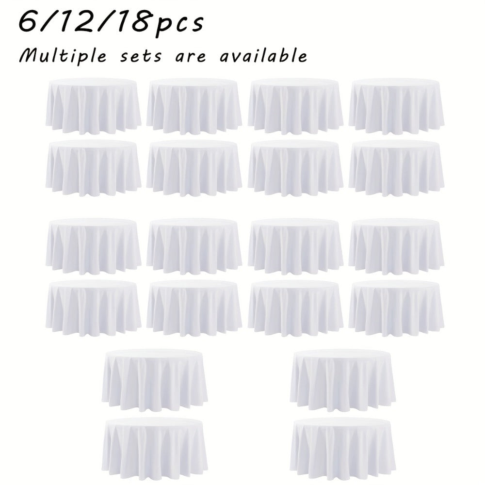 120 Inch Round Tablecloth Bulk Pack – Wrinkle-Free Table Cover for Wedding, Party, Christmas & Halloween, Black or White (6/12/18 Pack) - product image