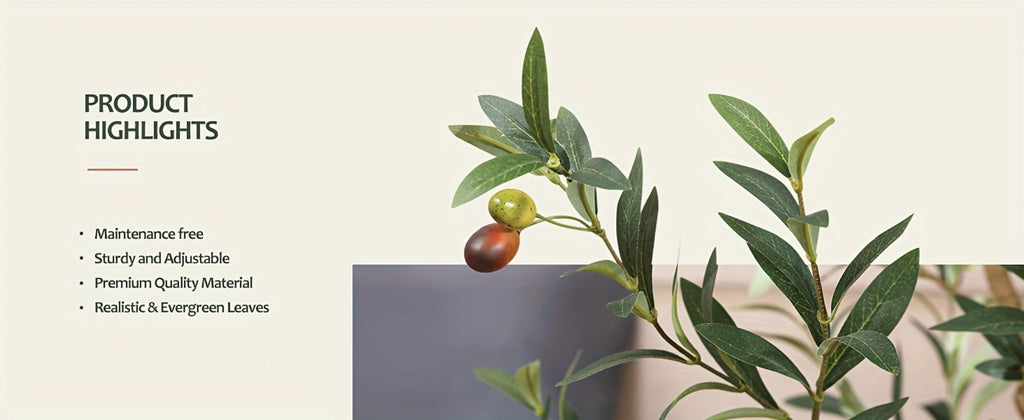 Artificial Olive Tree Potted Faux Plant Real Wood Trunk Lifelike Fruits Indoor Outdoor Home Office Decor Fake Silk Tree Multiple Sizes Available 4ft 5ft 6ft 7ft - product image 16