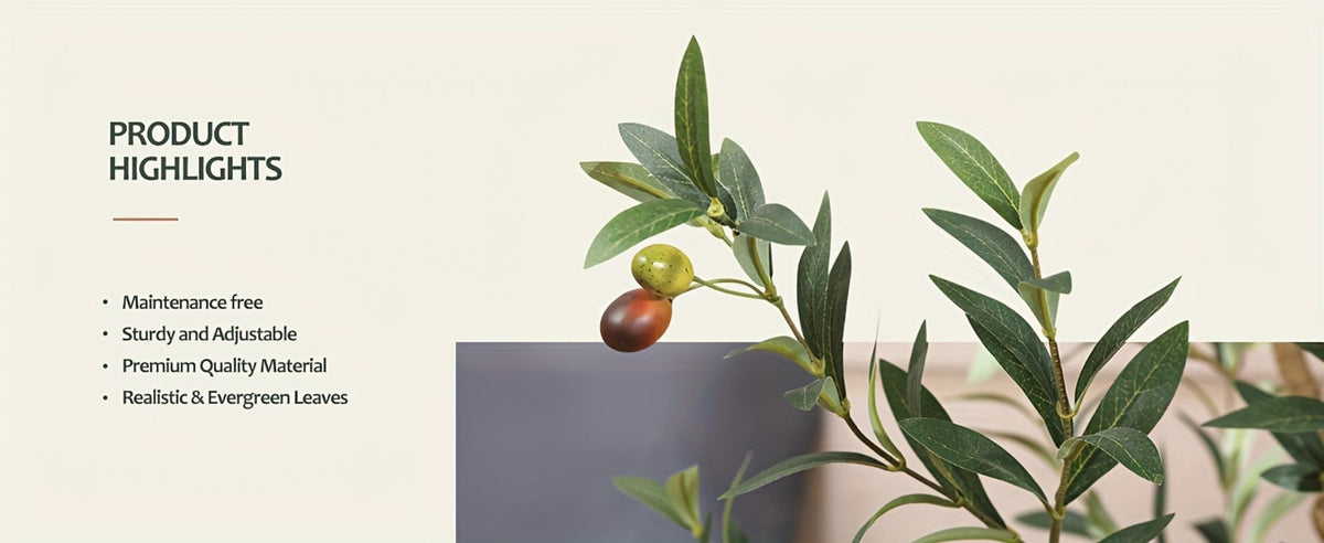 Artificial Olive Tree Potted Faux Plant Real Wood Trunk Lifelike Fruits Indoor Outdoor Home Office Decor Fake Silk Tree Multiple Sizes Available 4ft 5ft 6ft 7ft - product image 16