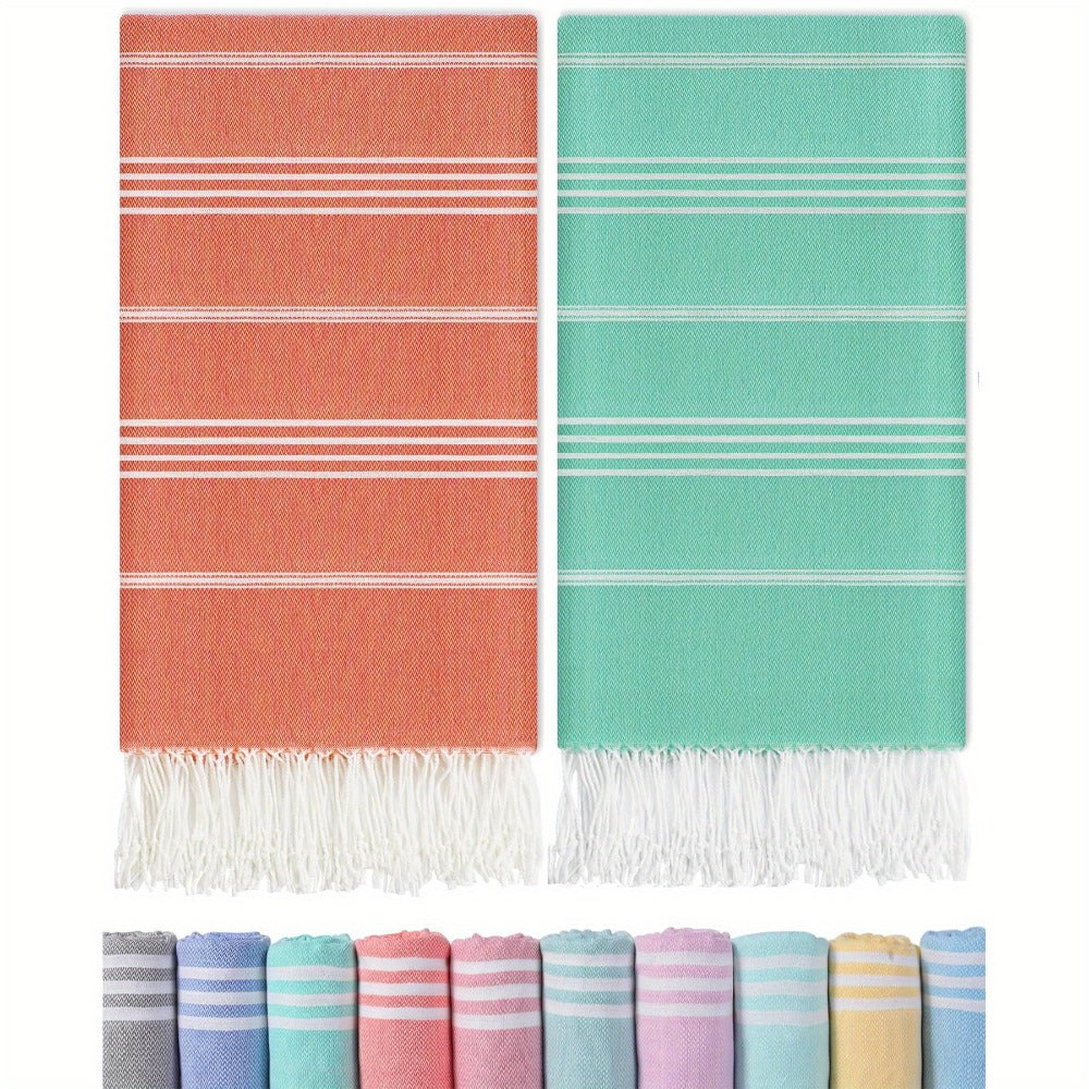 Turkish Beach Towels 2 Pack Sand Free Quick Dry Oversized Extra Large Lightweight Sandproof Compact Pool Swim Travel Camping Vacation Gift for Men Women Yellow Orange Blue Pink Pur - product image 5