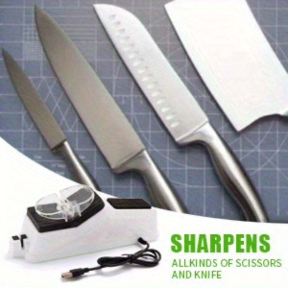 Electric Knife Sharpener with 5 Double-Sided Stones - USB Powered Professional Kitchen Knife Sharpener for Quick Sharpening & Polishing with Protective Cover - product image 12