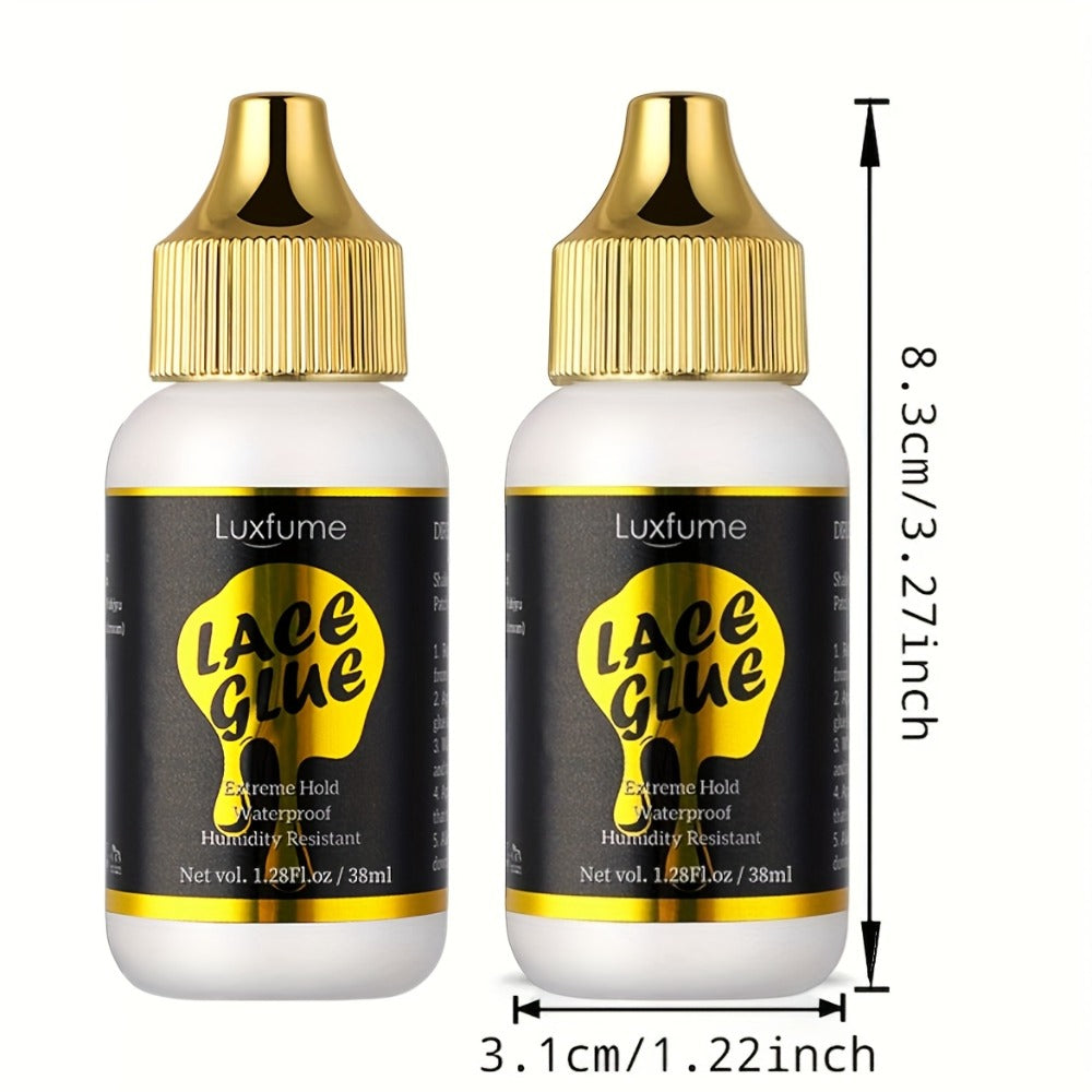 Lace Glue for Wigs Strong Hold Invisible Bonding Adhesive Waterproof Extreme Hold Fast Drying Lace Front Wig Glue for Daily Wear Styling 2pcs Set - product image 6