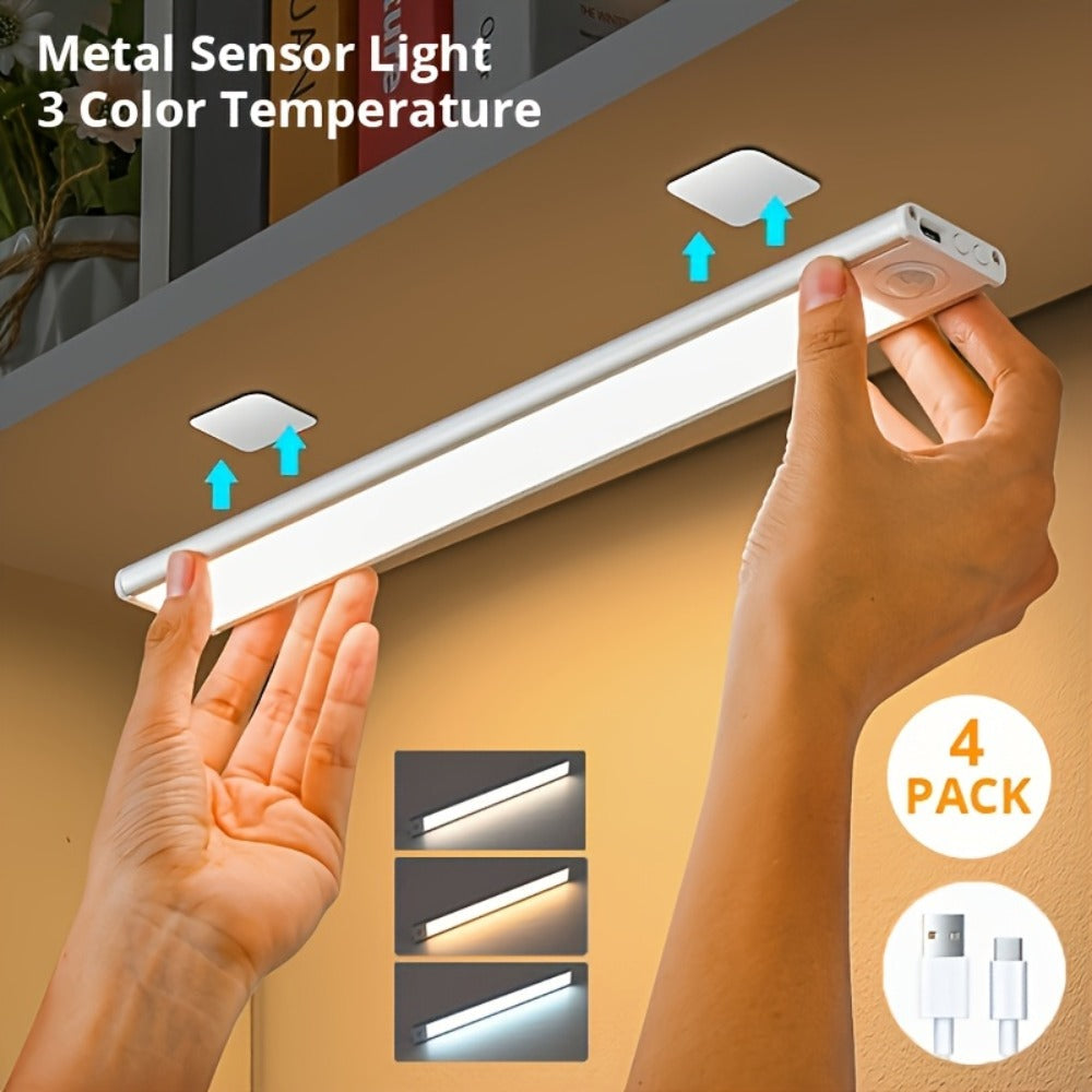 LED Motion Sensor Light USB-C Rechargeable 3 Color Temperatures Stepless Dimming Wireless Magnetic Under Cabinet Closet Night Light 1 2 4 Pack 20cm 30cm 40cm 50cm - product image 2
