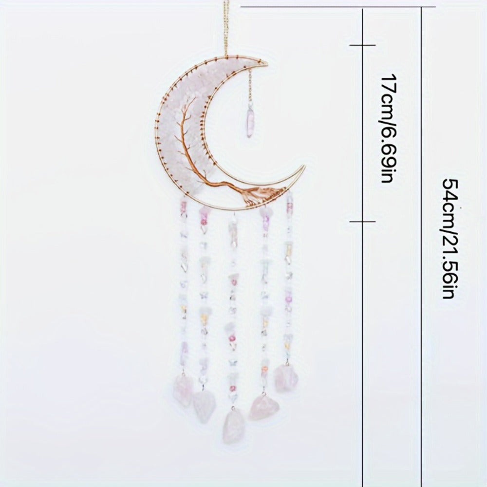 Dreamcatcher Moon Suncatcher Wall Hanging – Handmade Boho Wind Chime Pendant for Indoor Outdoor Garden, Courtyard & Party Decor – Christmas & Birthday Gift - product image 2