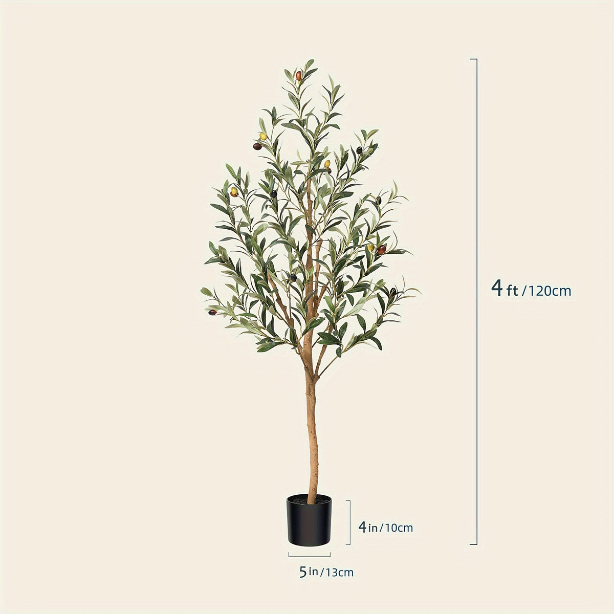 Artificial Olive Tree Potted Faux Plant Real Wood Trunk Lifelike Fruits Indoor Outdoor Home Office Decor Fake Silk Tree Multiple Sizes Available 4ft 5ft 6ft 7ft - product image 17