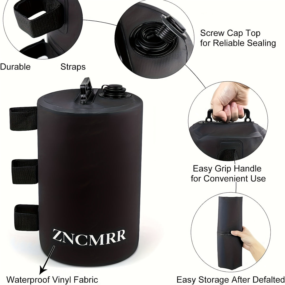 Canopy Water Weight Bag Leg Weights for Pop Up Canopy, Tent, Gazebo, Set of 4, Black - product image 5