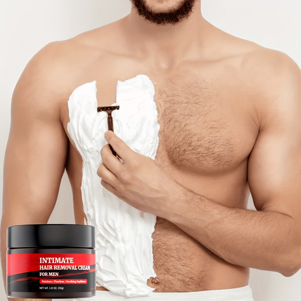 Depilatory Cream for Men Chest & Back Fast-Acting Body Hair Removal 1.8 oz 50g – Gentle Formula for Coarse Unwanted Hair, Razor-Free Smooth Skin, 1/2/3 Bottle Value Pack - product image 4