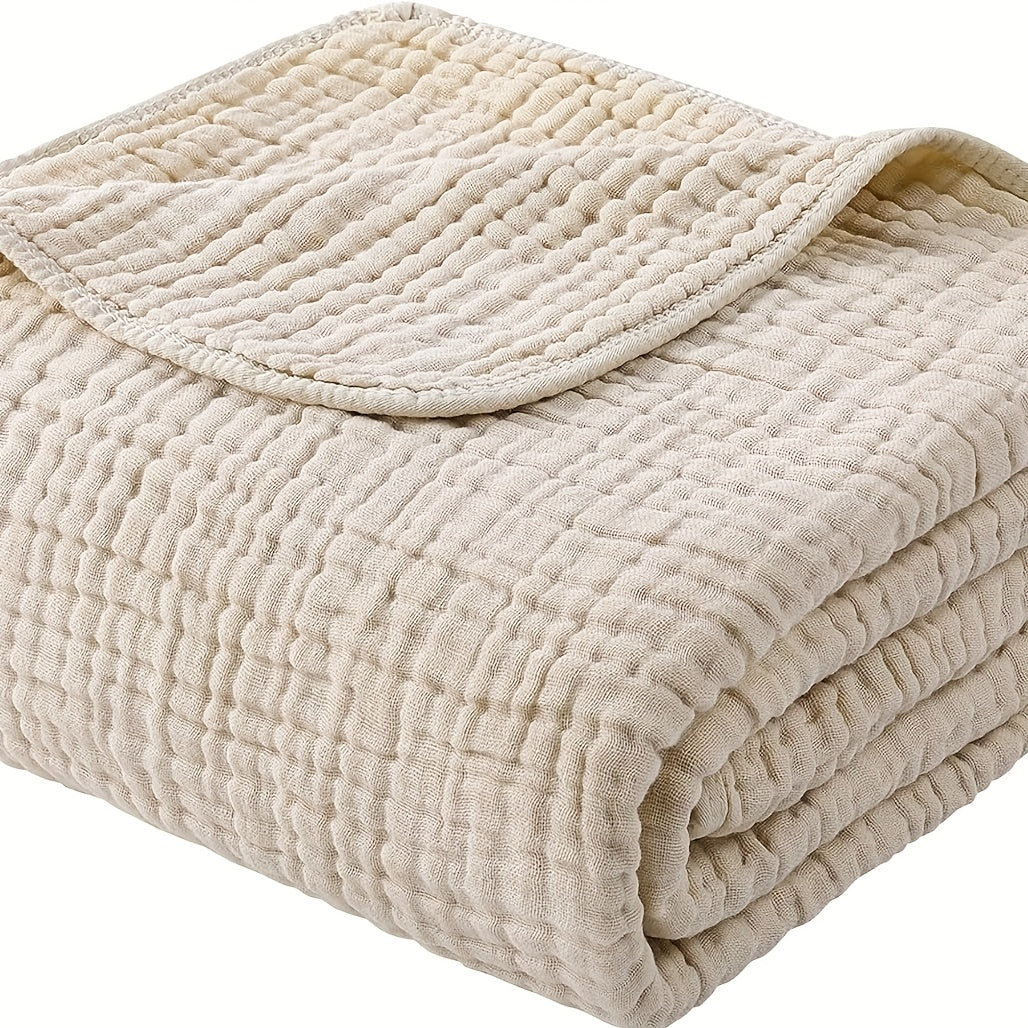 100% Cotton Muslin Blanket 6 Layer, Soft Morandi Color Gauze Blanket for Couch & Bed, Lightweight & Breathable Blanket for All Season, Machine Washable - product image