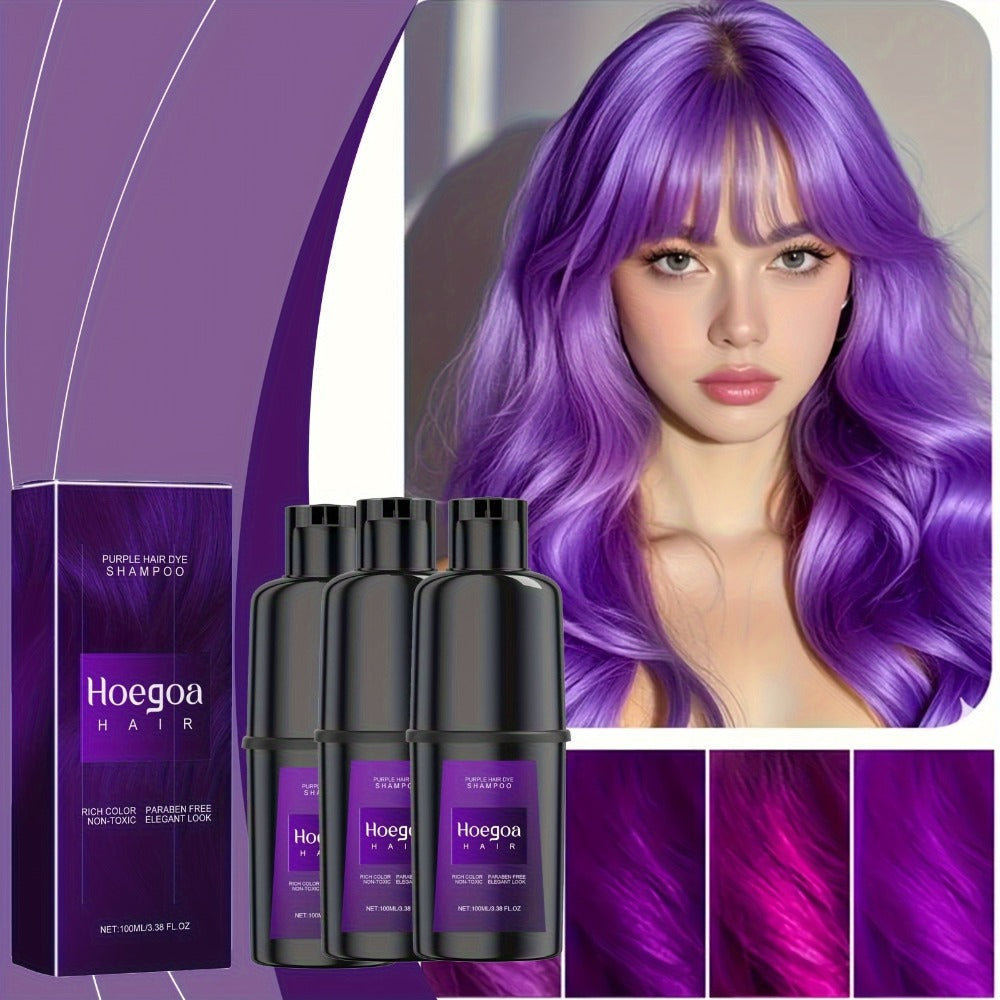 3-in-1 Hair Dye Shampoo Conditioner Color Foam No-Damage Herbal Formula Moisturizing High Shine Easy Apply for All Hair Types Purple Black Red Brown - product image 17
