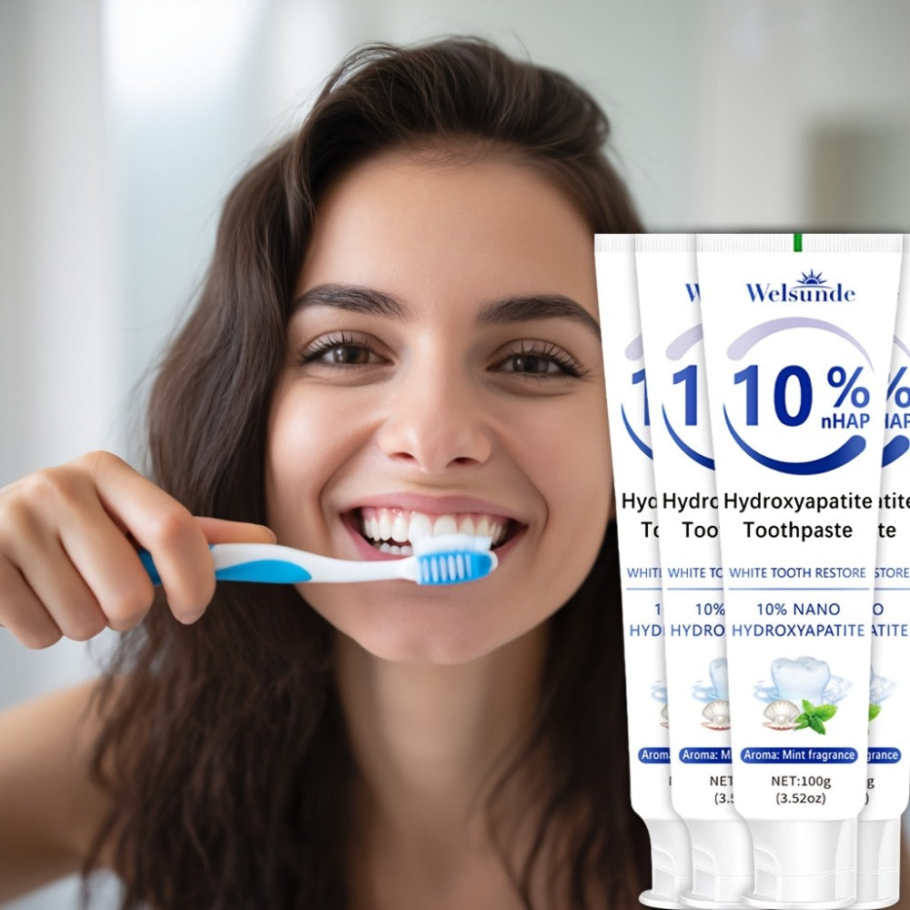 Hydroxyapatite Toothpaste 4-Pack – 10% Nano Formula with Baking Soda, Deep Cleaning & Whitening Gel, Mint Fresh Breath, Fluoride-Free Daily Oral Care for Everyone, Home & Travel Sl - product image 14