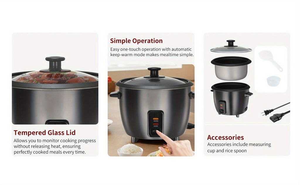 Rice Cooker & Yogurt Maker 1.5Qt – 6-Cup Non-Stick Electric Rice Cooker with Auto Keep Warm, One-Touch, Stainless Steel Liner, Steamer for Rice, Oatmeal, Soup & Yogurt - product image 14