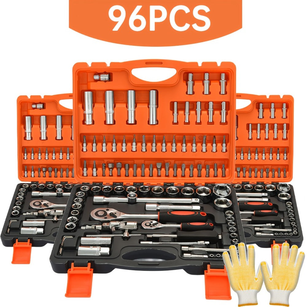 Ratchet Socket Wrench Set with Handle – 50/53/96/123/218/999PCS | 3/8" Drive CR-V Steel | Metric & Imperial Sizes | Car Maintenance, Boat & Home Repair Tool Kit for Mechanics - product image 9