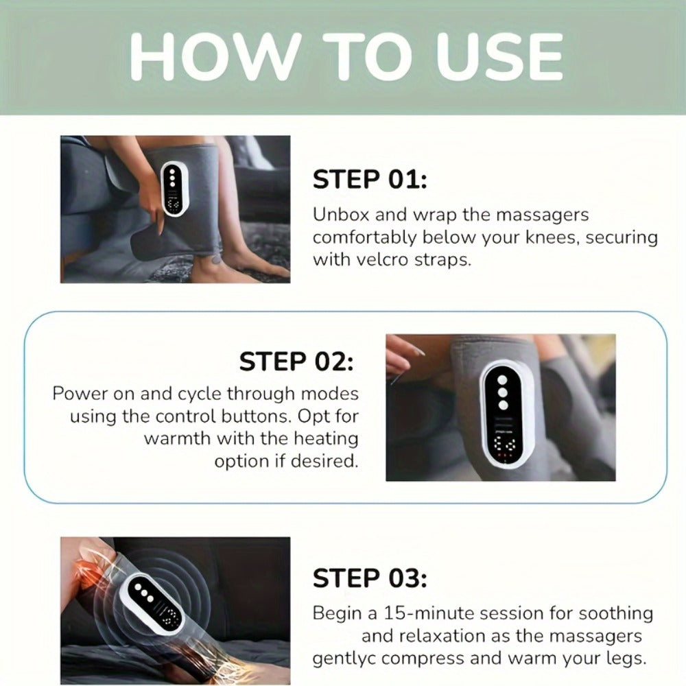 Air Compression Leg Massager – Cordless Calf & Foot Massager with 3 Intensity Levels for Legs, Thighs, Knees & Feet | Circulation Booster, Holiday Gift for Women & Men - product image 8