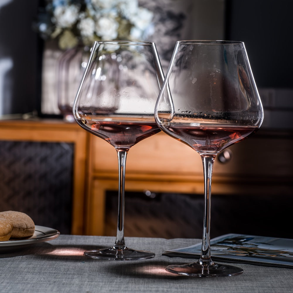 Hand Blown Red Wine Glasses Set of 4 – 23 Oz Crystal Burgundy Wine Glass with Long Stem – Unique Handcrafted Glassware Gift for Wedding, Anniversary, Christmas, Housewarming – Clea - product image 4